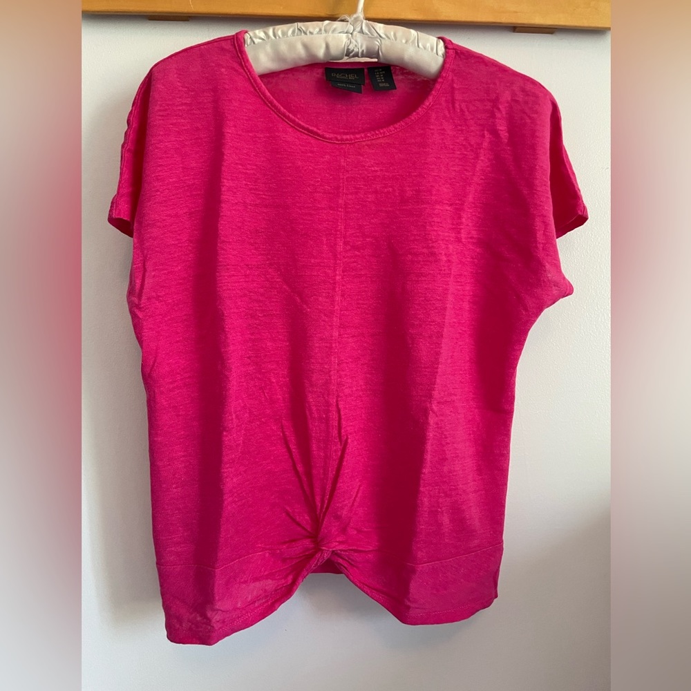 Linen shirt. Hot pink.